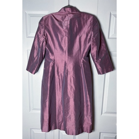 Carolina Herrera Vintage Purple Iridescent Silk Evening Jacket Coat Size 10 Ital - Picture 7 of 7